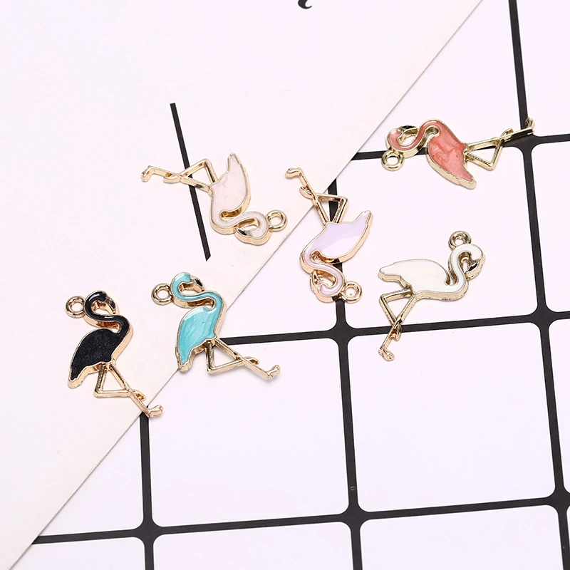 10 шт./компл. модный сплав фламинго белка эмаль прелестные DIY подвески ювелирные