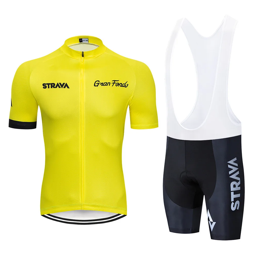 2019 STRAVA summer Cycling Clothing /Road Bike Wear Racing Clothes Quick Dry Men's Cycling Jersey Set Ropa Ciclismo Maillot