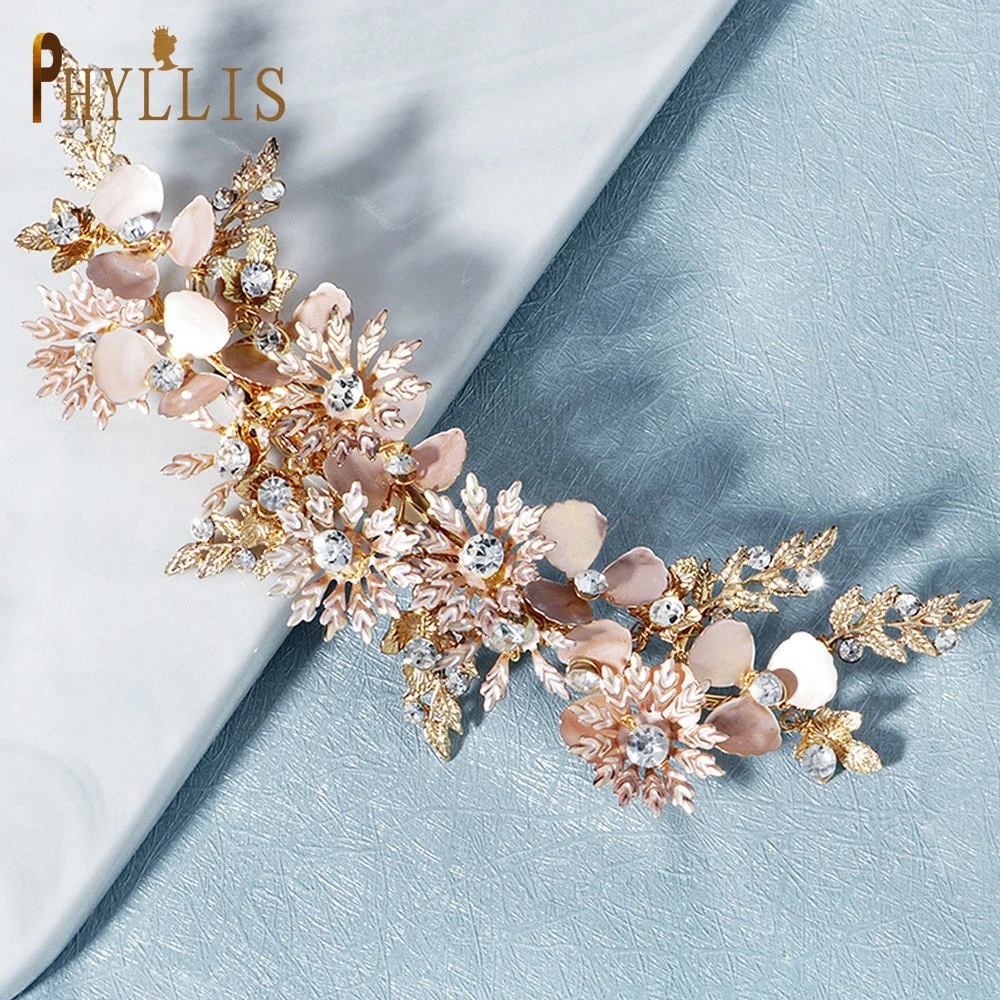 

A216 Bridal Side Clips Vintage Flower Wedding Hair Accessories Party Prom Hair Jewelry Wedding Headpieces Leaf Women Headband