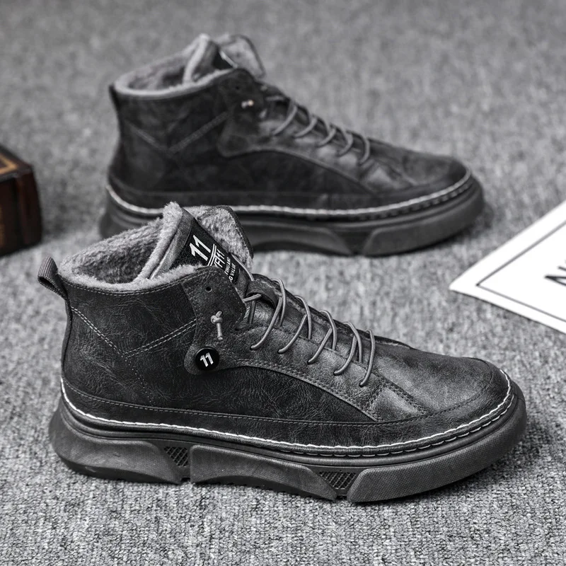 

New Winter Men's Warm Short Boots Snow Boots Thickened Plus Cotton Light Cotton Shoes Zapatos De Hombre Chaussure Hommed2