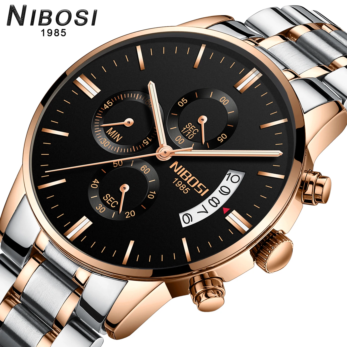 NIBOSI 2020 новые модные мужские часы из нержавеющей стали топ бренд класса люкс
