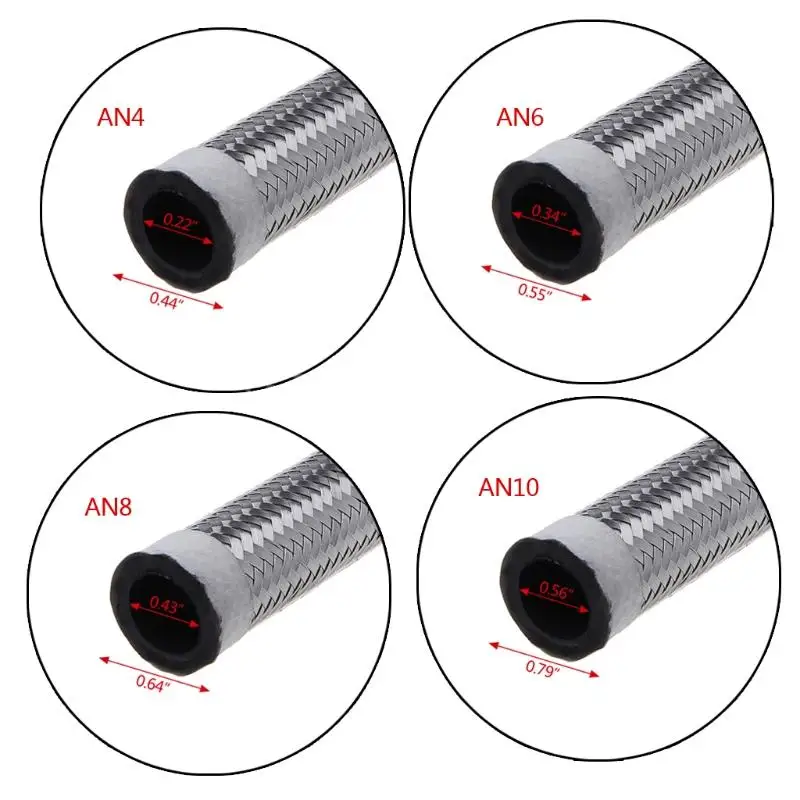 

1/3M AN4 AN6 AN8 AN10 Плетеный тормоз из нержавеющей стали топливный шланг для газового масла серебристый/черный Цвет Новинка