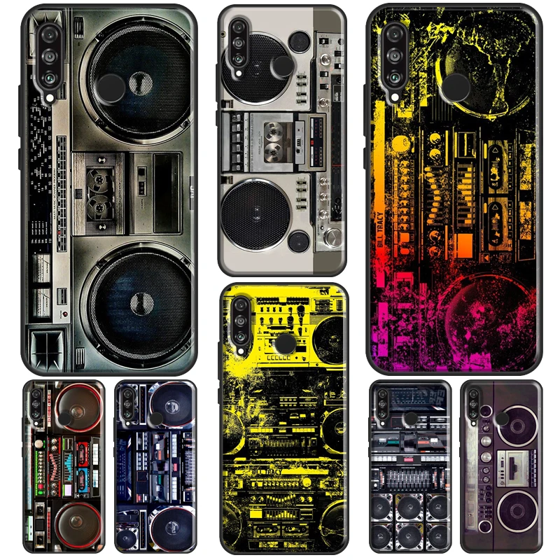 80s Retro Boombox Cassette Player Silicone Case For Huawei P30 P40 P20 Lite Mate 10 20 Pro P Smart 2019 Z 2021 Phone Cover
