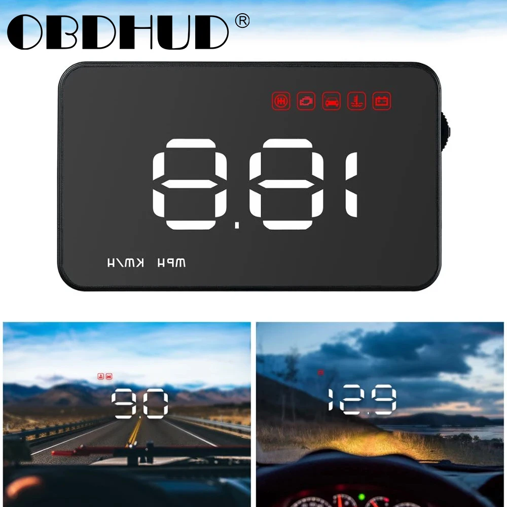 WiiYii A1000 HUD OBD2 Heads Up Display Car Overspeed Warning System Speedmeter Projector Windshield Auto Electronic Speed Vol | Автомобили