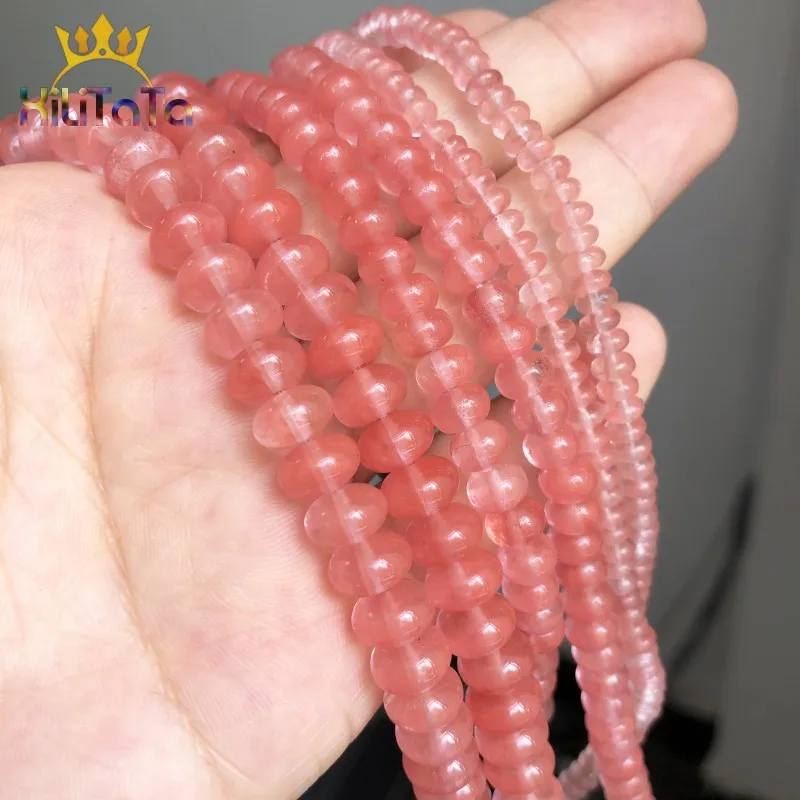 Бусины из натурального вишневого кварца круглые бусины разделители для