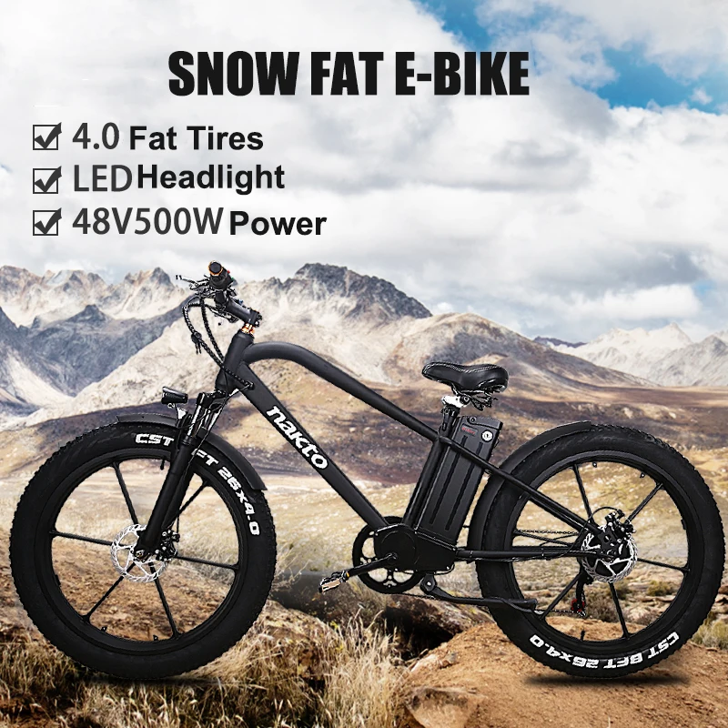 26 дюймов снег Электрический велосипед два колеса электрические велосипеды 4 0