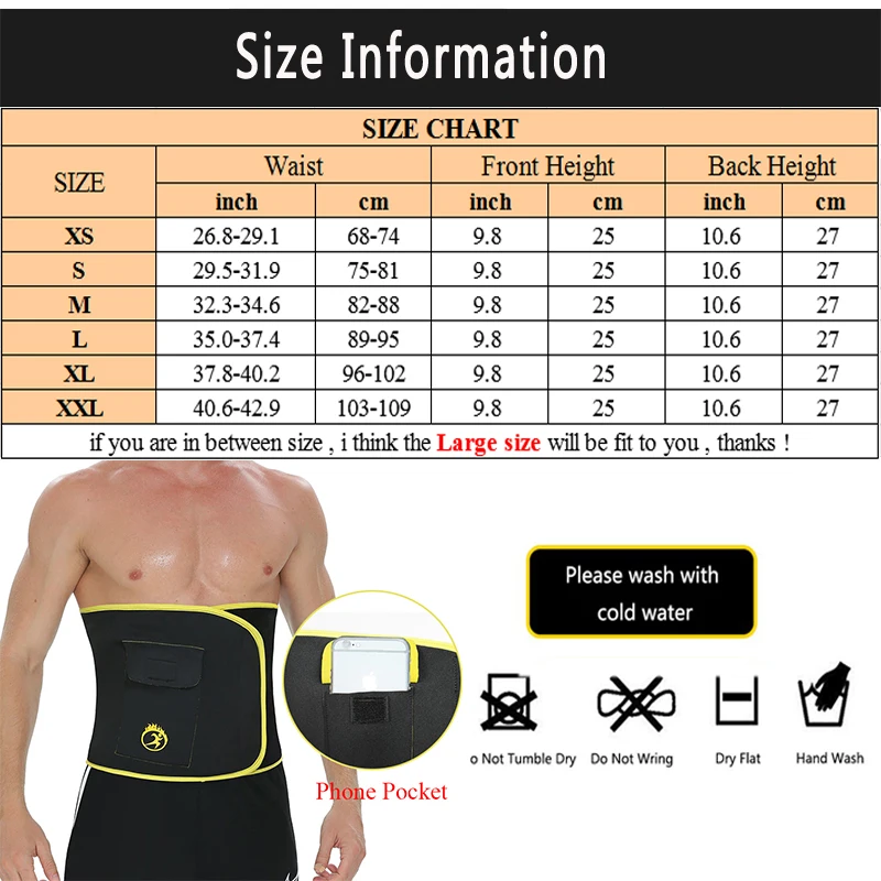 Пояс для похудения NINGMI мужской моделирующий пояс неопреновый и потери веса