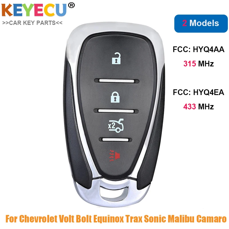 Пульт дистанционного управления KEYECU для Chevrolet Volt Bolt Equinox Trax Sonic Malibu Camaro брелок с 4