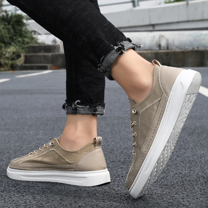 Мужская парусиновая обувь Мужские лоферы Летняя из воздухопроницаемой ткани