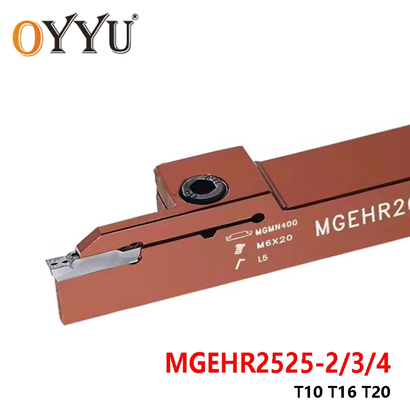 

OYYU MGEHR2525-2T10 3T10 4T10 2T16 3T20 MGEHR 2525 Lathe Cutter Turning Tools Holder 25*25 Grooving Spring Steel Shank