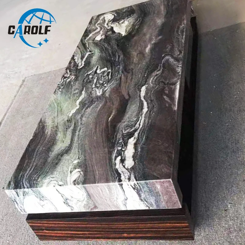 Лучшая цена домашняя мебель деревянный журнальный столик с зеленым мраморным