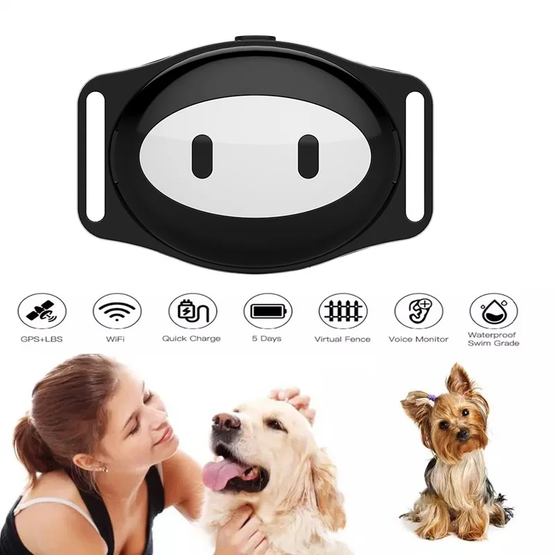 GPS трекер для домашних животных ошейник собак водонепроницаемый IP68 5 дней в