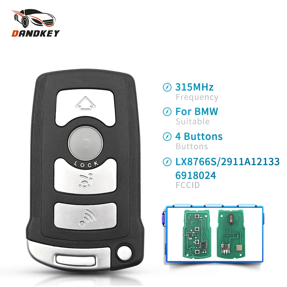 

Dandkey For BMW 7 Series E65 E66 E67 E68 745i 750i CAS1 System Car Remote Key Fob 315Mhz ID46 Chip ID7944 4 Buttons Uncut HU92