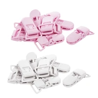 20pcs baby kids t shape plastic pacifier clips soother dummy style badge holder white pink