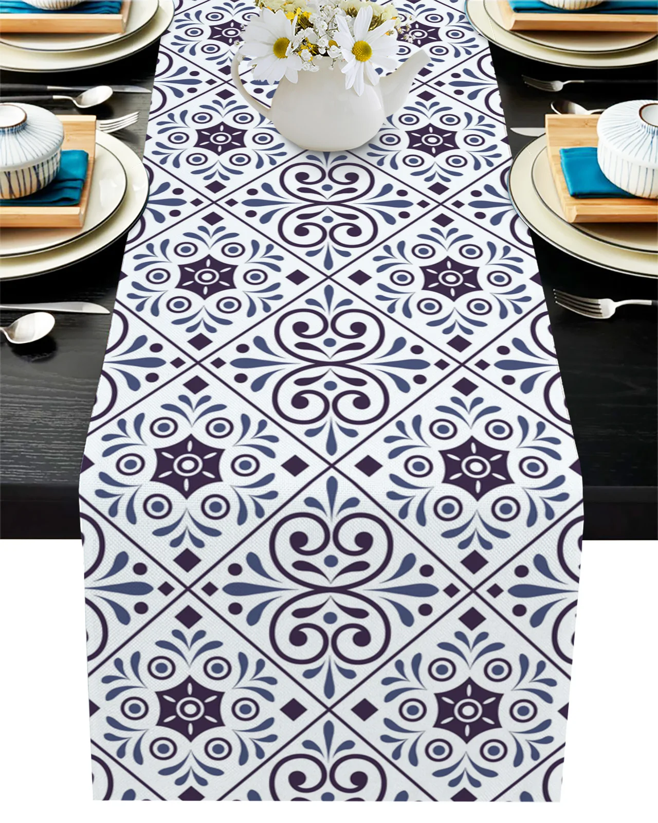 Классический старинная керамическая плитка фиолетовый деревенский Настольная