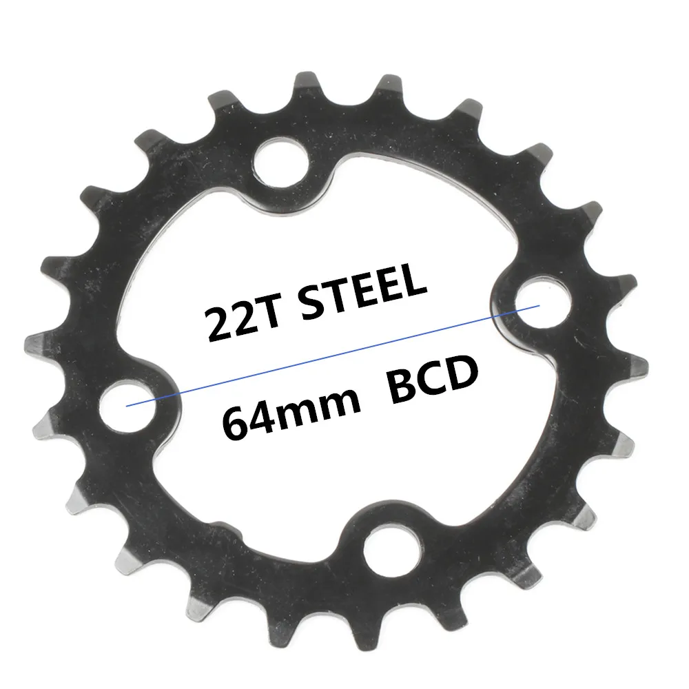 22T STEEL Круглая цепь MTB горный велосипед 104BCD 22T 24T 32T 34T 38T 42T 44T шатуны стали алюминиевый сплав зубная пластина запчасти - Цвет: 22T STEEL