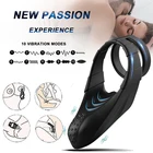 10-скоростной силиконовый вибратор  вибрирующее кольцо на член Клиторальные эротические взрослые секс-игрушки для мужчин