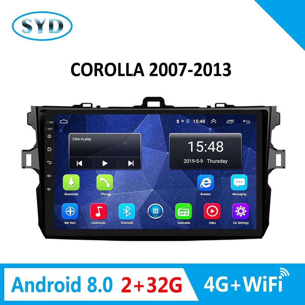 Для Toyota Corolla 2007 2013 автомобильный dvd плеер 4G авто радио Android 8 0 GPS навигация