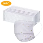 Маска с цветочным принтом утолщенная 4-слойная Нетканая маска для взрослых из сетчатой пряжи маска для лица одноразовая Защитная маска для вечерние косплей маска