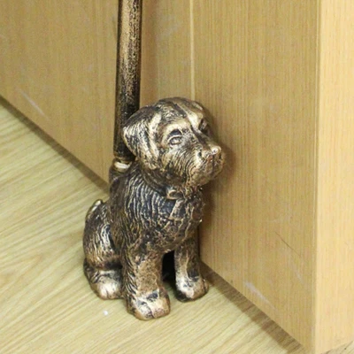 Винтажный деревенский Ретро потертый шик старинная фигурка собаки дизайн ручной работы чугунная дверная пробка с длинной ручкой