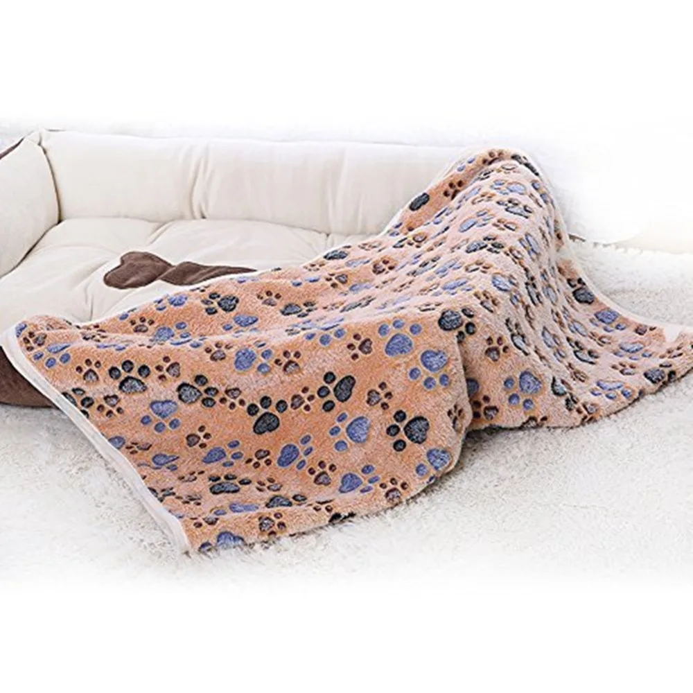 

Nicrew 40 x 60cm Cute Floral Pet Sleep Warm Paw Print Dogs Cats Mat Puppy Fleece Soft Blanket Beds Pet pad Sofas Pet Supplies