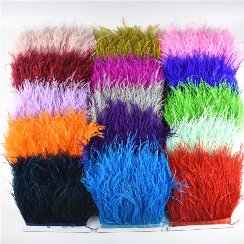 

1Meters/Lot Ostrich Feather Trim Width 10-15cm White Ostrich Feathers for Crafts Fringe Trims Plumas Carnaval Decoration Decor