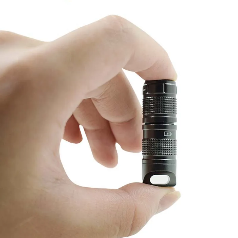 Super Small Lantern Pocket Mini LED Flashlight USB Rechargeable Portable Waterproof White Light Keychain Torch By 10180 Battery | Лампы и