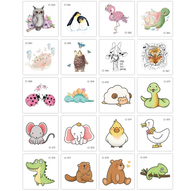 20 шт./компл. Мультяшные татуировки для детской вечерние макияж цветок кошка