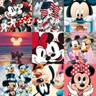 Алмазная живопись 5D, Дисней, Микки Маус и поцелуй Минни, вышивка крестиком, мозаика ручной работы, полноразмерный Декор для дома