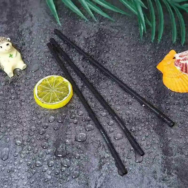 

Cocktail Straw Small Black Plastic Suction Tubes Birthday Party Drinking Decor Tool Mini Drink Straws