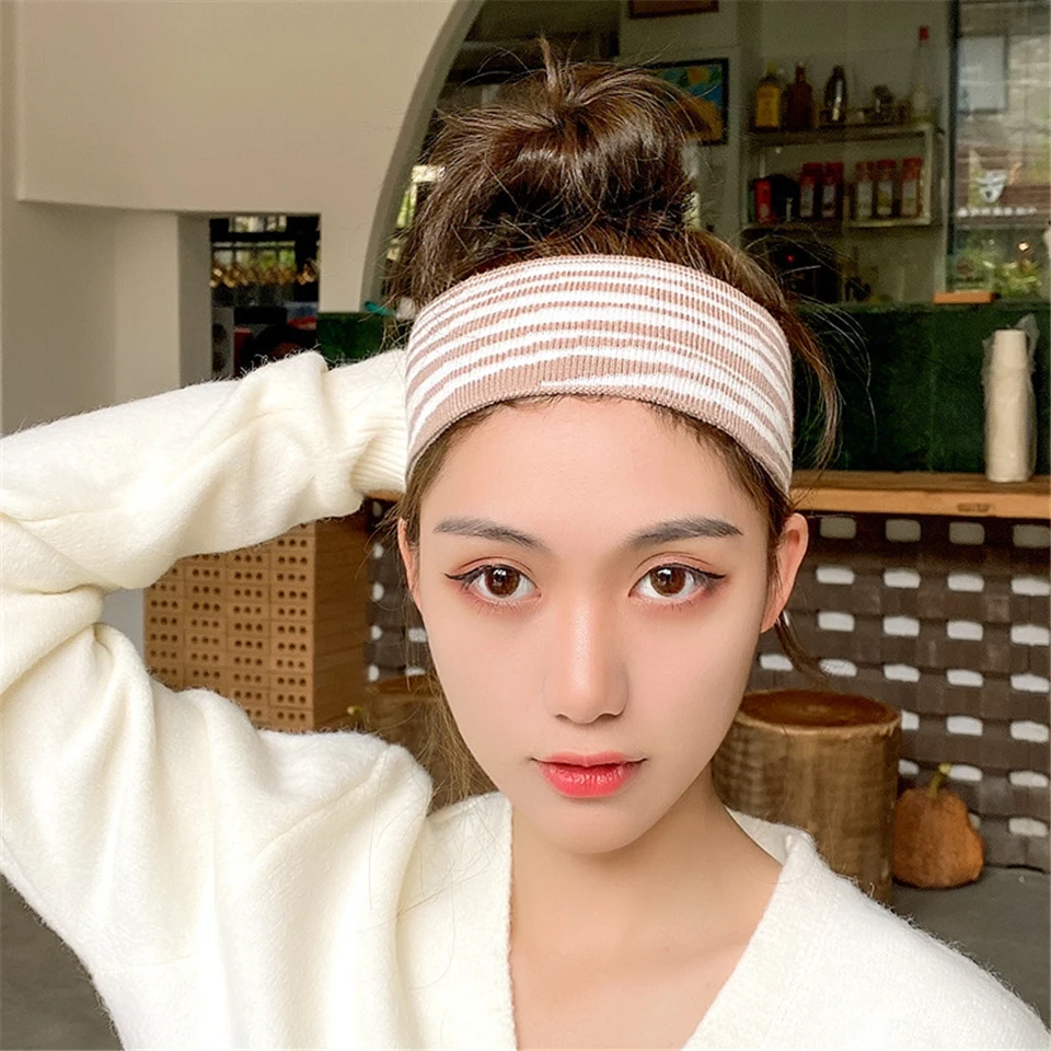 

Womens Girls Knitted Headbands Hair Holder Elastic Hairbands Wide Simple Sports Yoga Turban Headwraps Fashion Hair Accessories