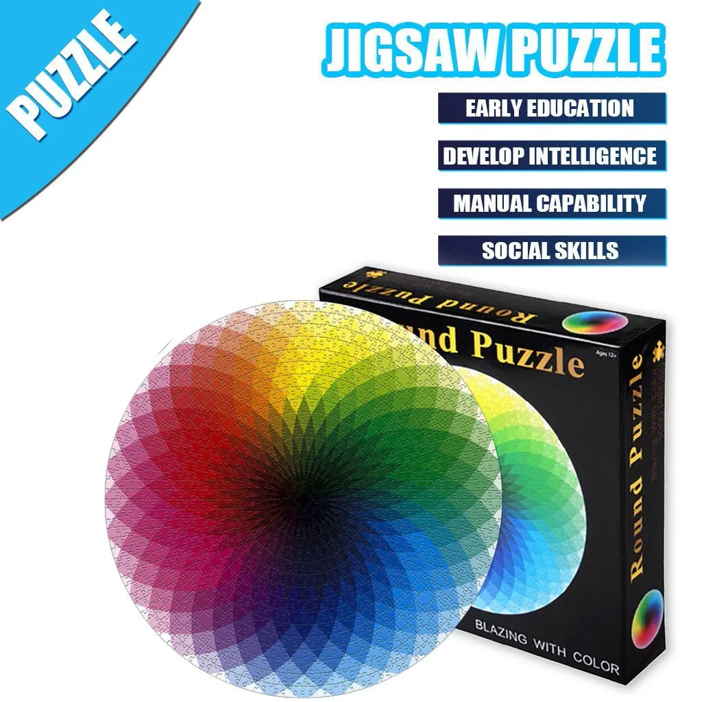 

3d Puzzle Round 1000 Pieces Jigsaw Puzzle Large Puzzle Game For Adult Kids Interesting Toys Personalized Gift