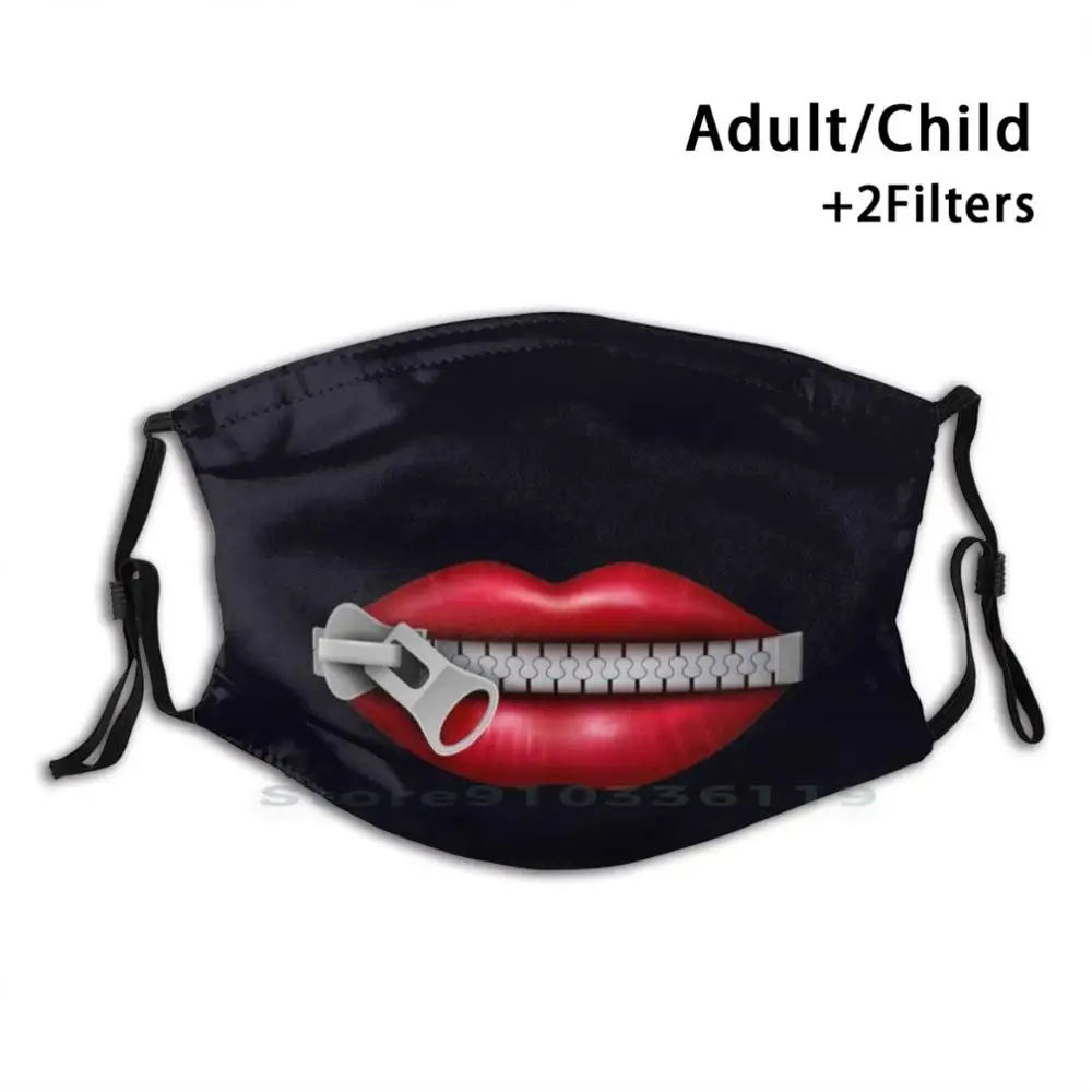 

Zipped Mouth Mouth Print Reusable Mask Pm2.5 Filter Face Mask Kids Social Distancing Teechicos
