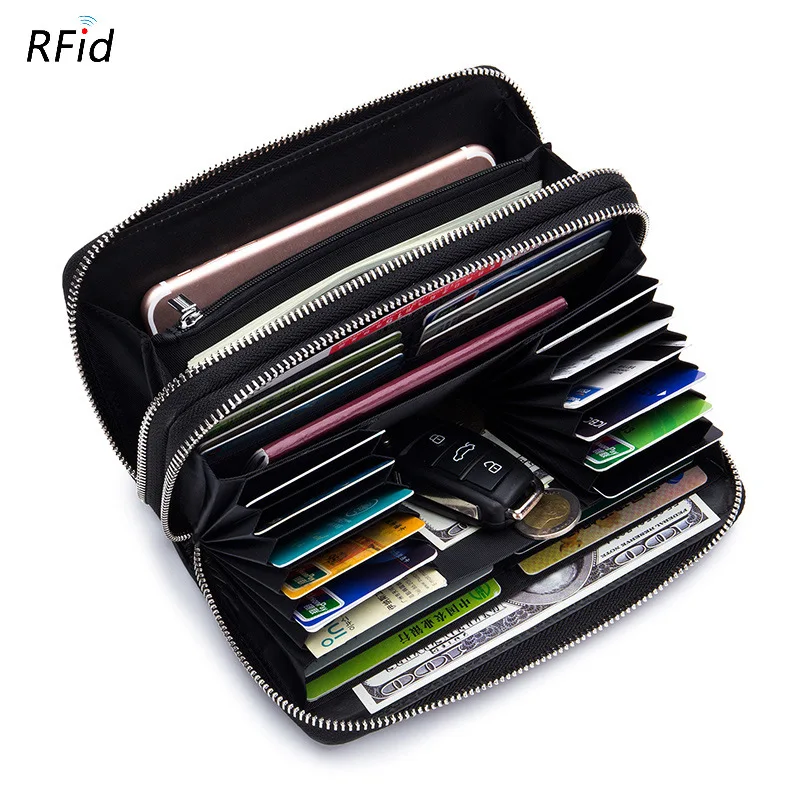 Новый RFID Длинный кошелек для женщин из натуральной кожи женский дорожный высокой