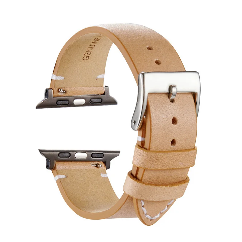 

Genuine Leather Watchbands Calfskin Straps for Apple Watch 6 SE 5 4 3 Watch Accessories 38mm 40mm 42mm 44mm Watchband for iwatch