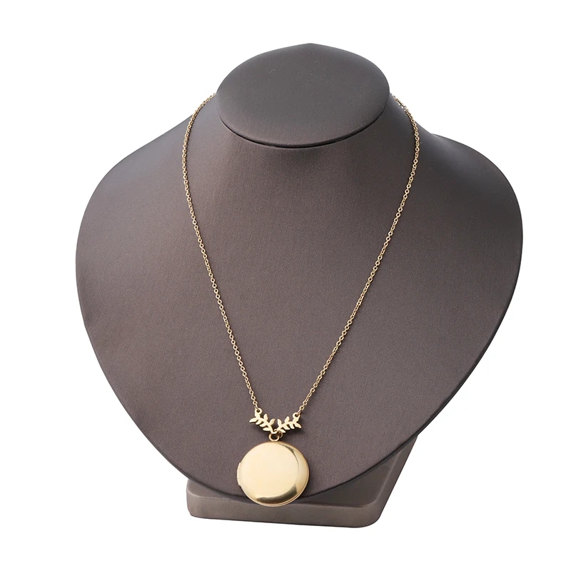 

Fnixtar 10Pcs 40/45cm Gold Photo Locket Pendant Necklace Mirror Polish Stainless Steel Sweater Necklace For Women's Men's Gifts