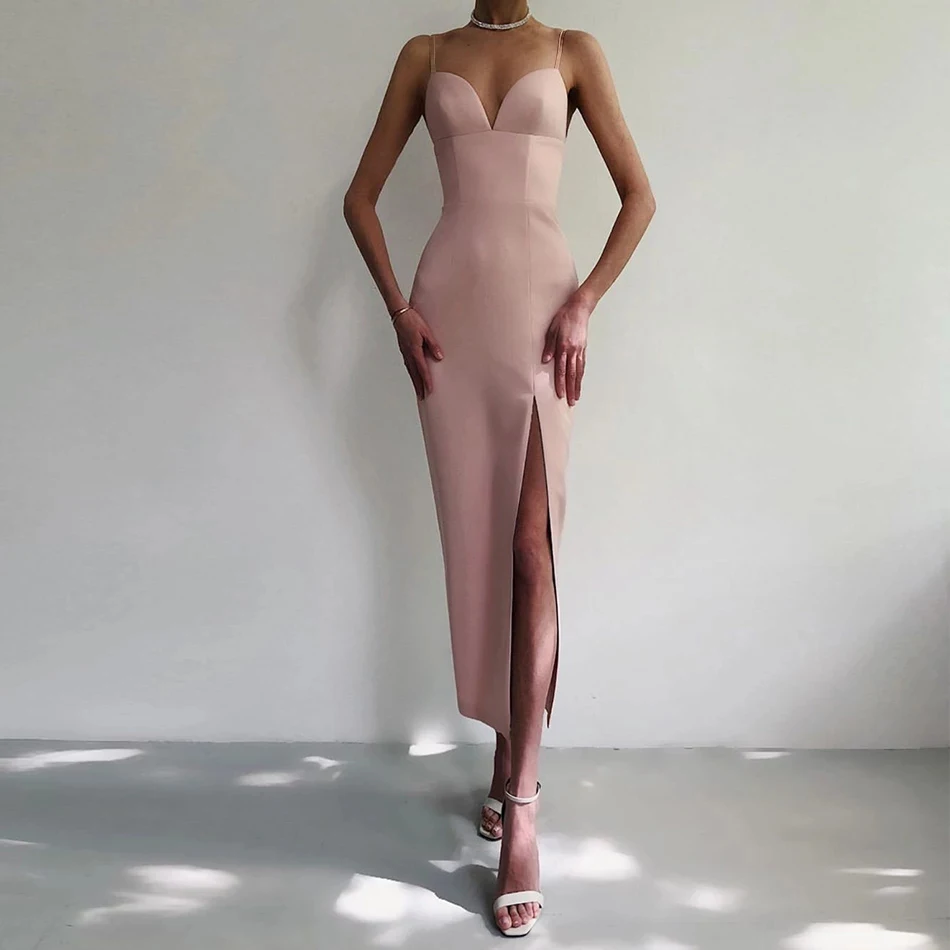 

Adyce New Summer Women White Bodycon Bandage Dress Sexy V Neck Spaghetti Strap Club Celebrity Evening Runway Party Maxi Dresses
