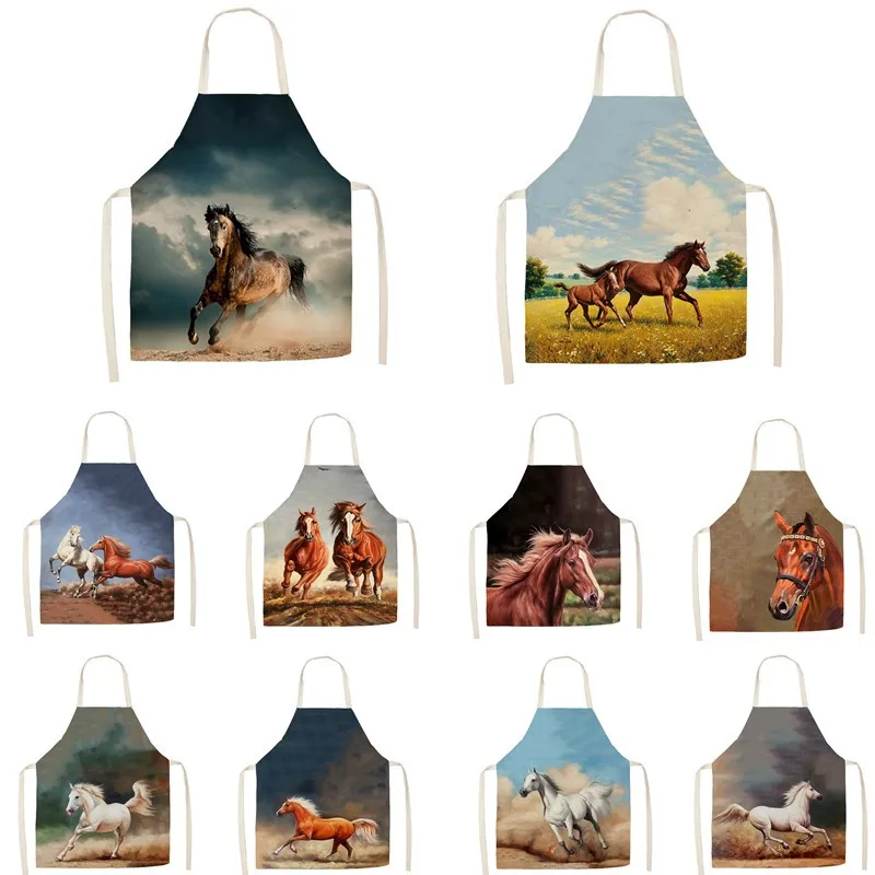 Кухонные фартуки с рисунком лошадей смешные унисекс изображением темы масляной