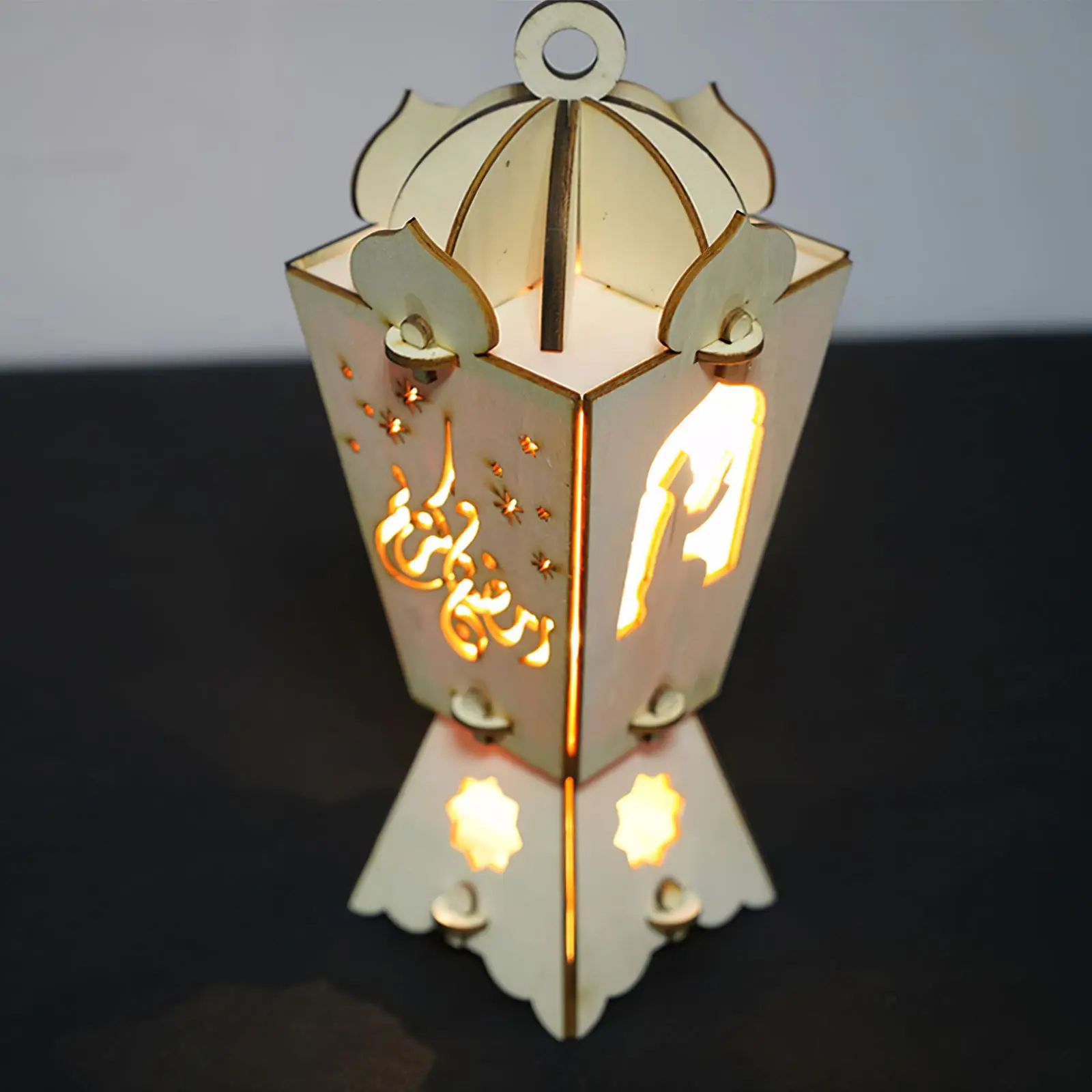 

Arab Middle East Ramadan Lantern Festival Eid Decorations Eid Mubarak Glowing Decorations Wooden Lantern