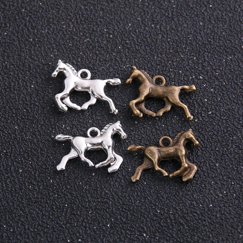 14 PCS 16*20mm Vintage Horse Jewelry Charm Antique Metal Zinc Alloy Fashion Trendy Animal Pendant for Jewelry