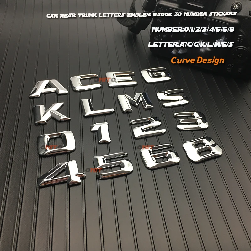 Наклейка на багажник Задняя эмблема Хромированные АБС буквы для Mercedes Benz W124 W211 E