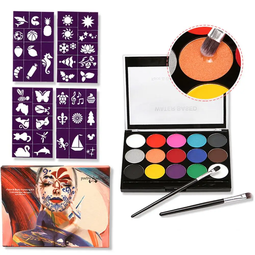 15 цветов краска для лица макияж тела Нетоксичная безопасная водная масло с