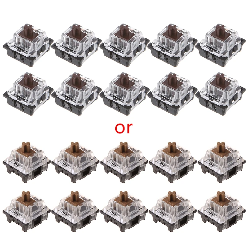 

10Pcs 3 Pin KeyCaps Brown Mechanical Keyboard Switch for Cherry MX Keyboard T21A