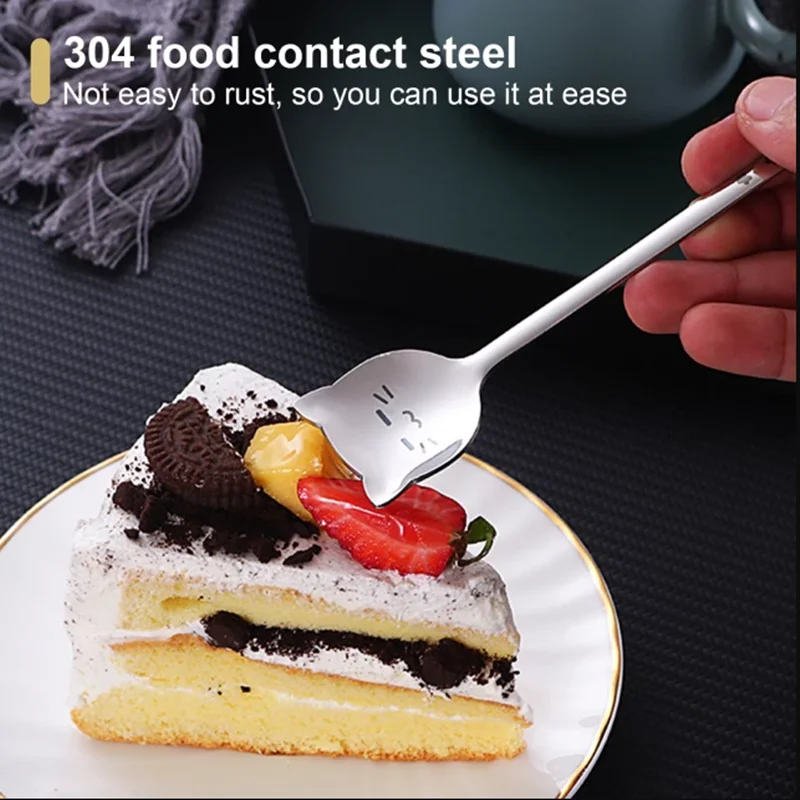 4 шт. 304 Нержавеющая сталь Творческий мультфильм десертная ложка для мороженого