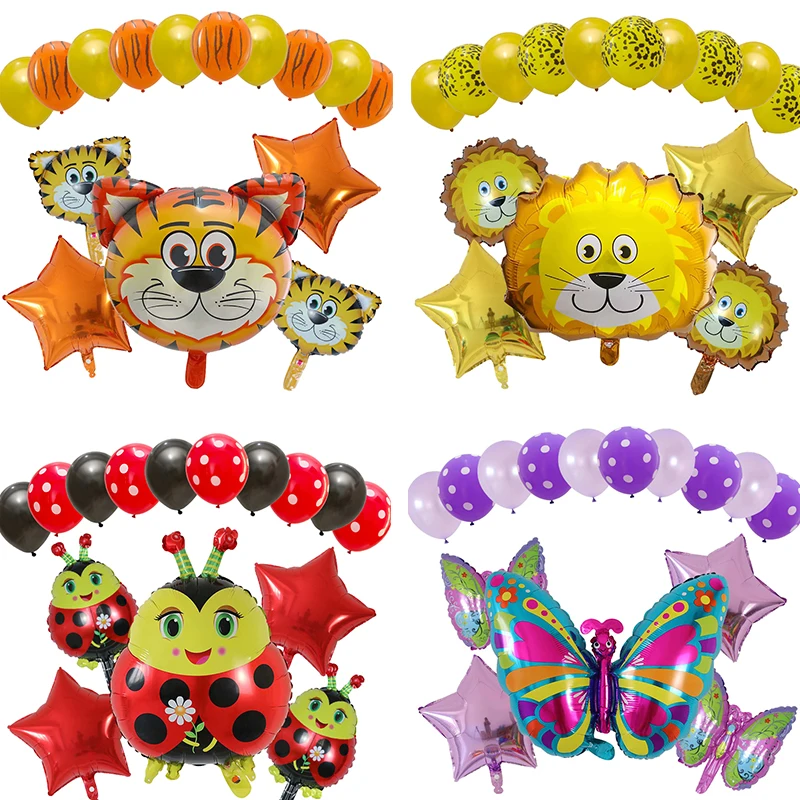 15 шт./лот большой головы животного воздушный шарик из фольги в форме надувной шар