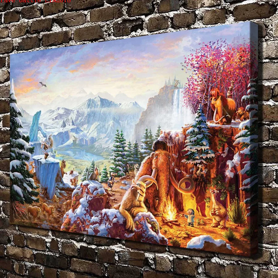 Картина на холсте с изображением слонов обезьян Томаса кинкаде Современный