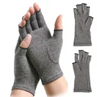 VVVIP Для женщин мужской спортивной компрессионной одежды перчатки при артрите боли в суставах, ручные перчатки на пол пальца наблюдение лечения Поддержка открытый палец перчатки