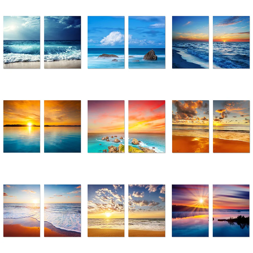 2 шт. 5D алмазная живопись пляж Закат полная квадратная Алмазная вышивка море