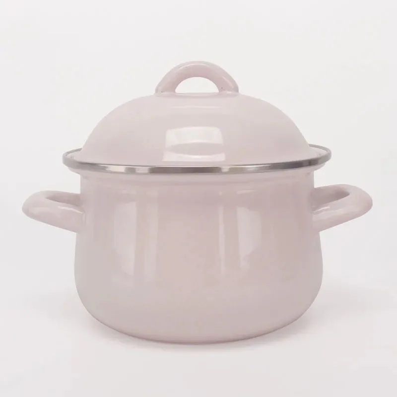 

Enamel Pot Mini Macarons Color Small Soup Pot Enamel Thick Enamel Double Ear Pot Complementary Food Dessert Pot Kitchen Cookware