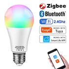 Умная Bluetooth-лампа с поддержкой шлюза, Цоколь E27, работает с Google Home, Alexa, 18 Вт, 15 Вт, 12 Вт